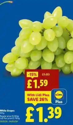 Lidl White Grapes offer