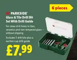 Lidl PARKSIDE Glass & Tile Drill Bit Set With Drill Guide offer