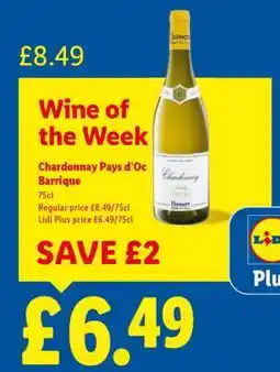 Lidl Chardonnay Pays d’Oc Barrique offer