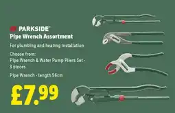 Lidl Parkside Pipe Wrench Assortment offer