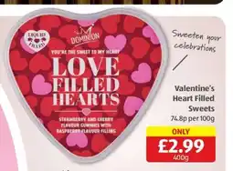 Aldi Valentine's Heart Filled Sweets offer