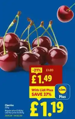 Lidl Cherries offer