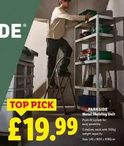 Lidl PARKSIDE Metal Shelving Unit offer
