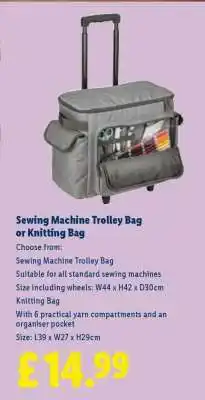 Lidl Sewing Machine Trolley Bag or Knitting Bag offer