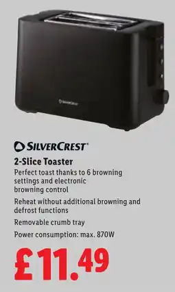 Lidl Silvercrest 2-Slice Toaster offer