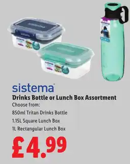 Lidl Drinks Bottle or Lunch Box Assortment offer