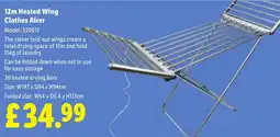 Lidl 12m Heated Wing Clothes Airer offer