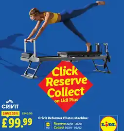 Lidl Crivit Reformer Pilates Machine offer