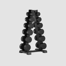 Costco Centr 108kg Rubber Dumbbell Set with Rack offer