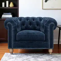 Costco Allington Navy Fabric Chesterfield Armchair offer