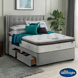 Costco Silentnight Continental Divan Base with Bloomsbury Headboard in 4 Colours & 3 Sizes offer