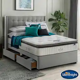 Costco Silentnight 4 Drawer Divan Base with Bloomsbury Headboard in 4 Colours & 3 Sizes offer
