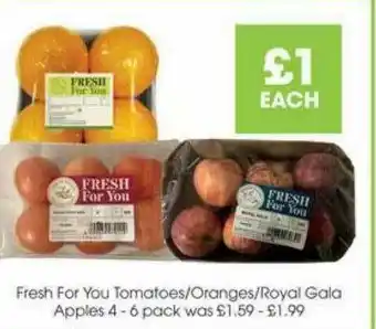 Centra Fresh For You Tomatoes Oranges Royal Gala Appels offer