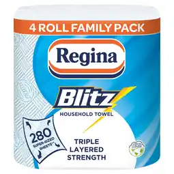 Iceland Regina Blitz Household Towel 4 Rolls offer