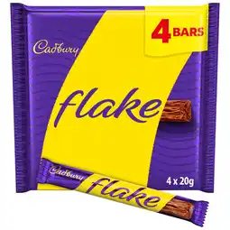 Iceland Cadbury Flake Chocolate Bar 4 Pack Multipack 80g (4 x 20g) offer