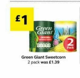 SuperValu Green Giant Sweetcorn offer