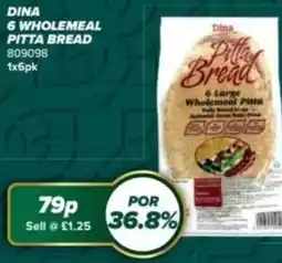 Bestway Dina 6 wholemeal pitta bread offer