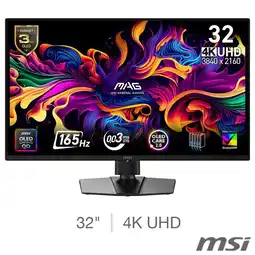 Costco MSI MAG 322UP E16 32 inch 4K Ultra HD 165Hz OLED Gaming Monitor, 9S6-3DD29A-044 offer