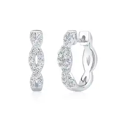 Costco 0.30ctw Round Brilliant Cut Diamond Twist Hoop Earrings, 18ct White Gold offer