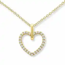 Costco 0.20ctw Round Brilliant Cut Diamond Heart Pendant, 14ct Yellow Gold offer