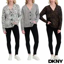Costco DKNY Ladies Leopard Print Cardigan offer