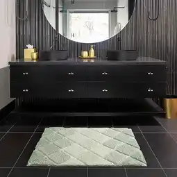 Costco Mon Chateau Green Diamond Plush Bath Mat, 60 x 91 cm offer