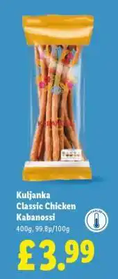 Lidl Kuljanka Classic Chicken Kabanossi offer