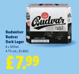 Lidl Budweiser Budvar Dark Lager offer