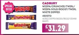 Bestway CADBURY Wispa/crunchie/twirl/ wispa gold/boost/twirl white dipped offer