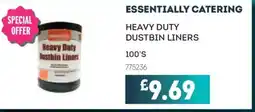 Bestway ESSENTIALLY CATERING Heavy duty dustbin liners offer
