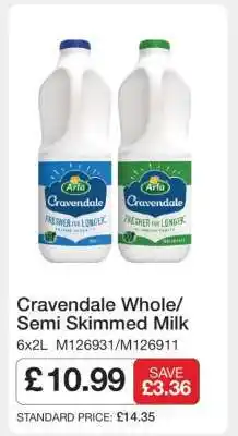Makro Cravendale Whole/Semi Skimmed Milk offer