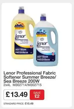 Makro Lenor Professional Fabric Softener Summer Breeze/Sea Breeze 200W offer