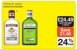 Makro Smirnoff Vodka & Gordon's Gin offer