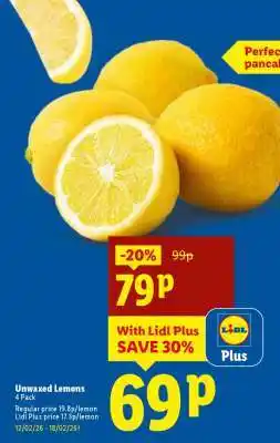 Lidl Unwaxed Lemons offer