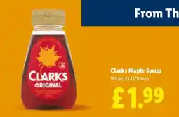 Lidl CLARKS Maple Syrup offer