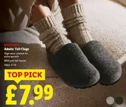 Lidl Adults’ Felt Clogs offer
