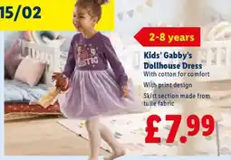 Lidl Kids’ Gabby’s Dollhouse Dress offer