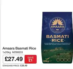 Booker Wholesale Amaara Basmati Rice offer
