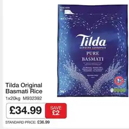 Booker Wholesale Tilda Original Basmati Rice offer