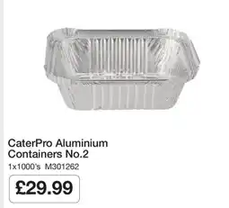 Booker Wholesale CaterPro Aluminium Containers No.2 offer