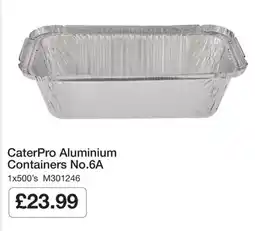 Booker Wholesale CaterPro Aluminium Containers No.6A offer