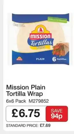 Booker Wholesale Mission Plain Tortilla Wrap offer