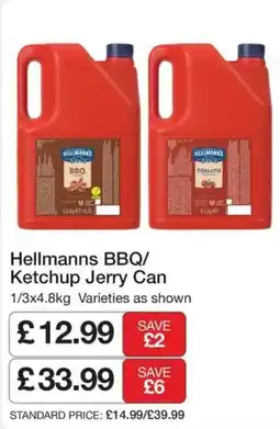 Booker Wholesale Hellmanns BBQ/ Ketchup Jerry Can offer