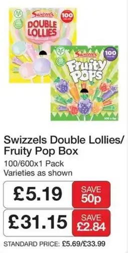 Booker Wholesale Swizzels Double Lollies/ Fruity Pop Box offer