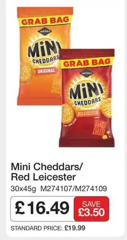 Booker Wholesale Mini Cheddars/ Red Leicester offer