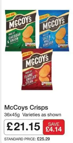 Booker Wholesale McCoys Crisps offer