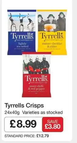 Booker Wholesale Tyrrells Crisps offer