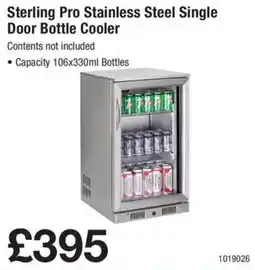 Booker Wholesale Sterling Pro Stainless Steel Single Door Bottle Cooler offer