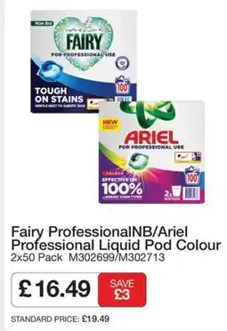 Booker Wholesale Fairy Professional NB/Ariel Professional Liquid Pod Colour offer