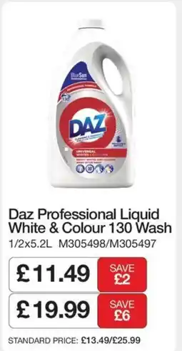 Booker Wholesale Daz Professional Liquid White & Colour 130 Wash offer